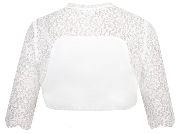 Marjo Dirndlbluse Gabriela Anna off white florale Spitze 3/4 Arm
