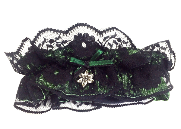 Loverli Knöchelbändchen Armband schwarz grün mit eingenähten Täschchen Handarbeit - Kopie