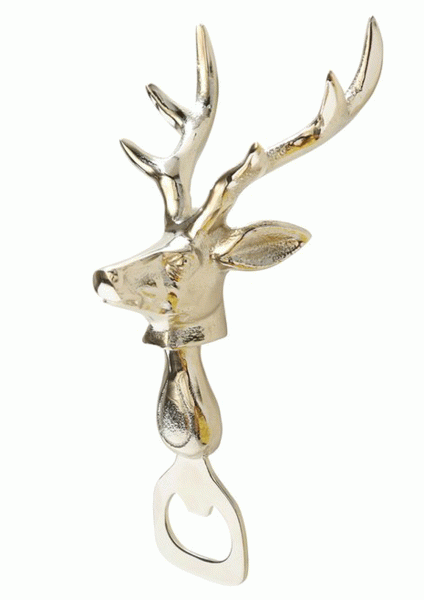 Boltze Flaschenöffner Hirsch Höhe 18cm Lönge 8cm Aluminium Kapselheber