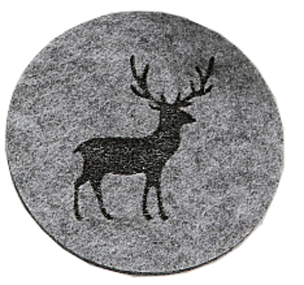 Untersetzer Tjark grau D 10cm 6 teilig Hirsch