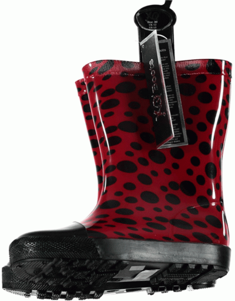 Angro Kinder Regenstiefel Gummistiefel mit Gesicht Marienkäfer Kurzschaft Höhe ca. 15 cm