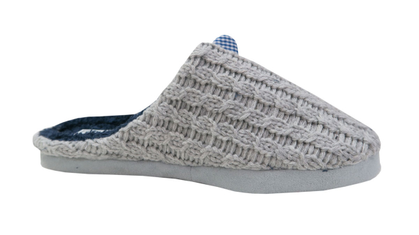 Damen Strickpantoffel grau