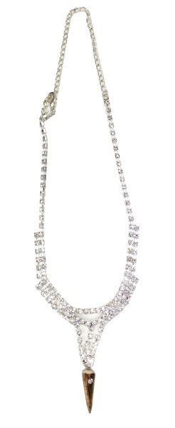 Trachtenkette Strasssteincollier mit 1 Hornspitze - Kopie