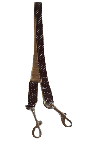 Braune Hundeleine Dotty Gr.S mit weißen Pünktchen 180x1,5 cm