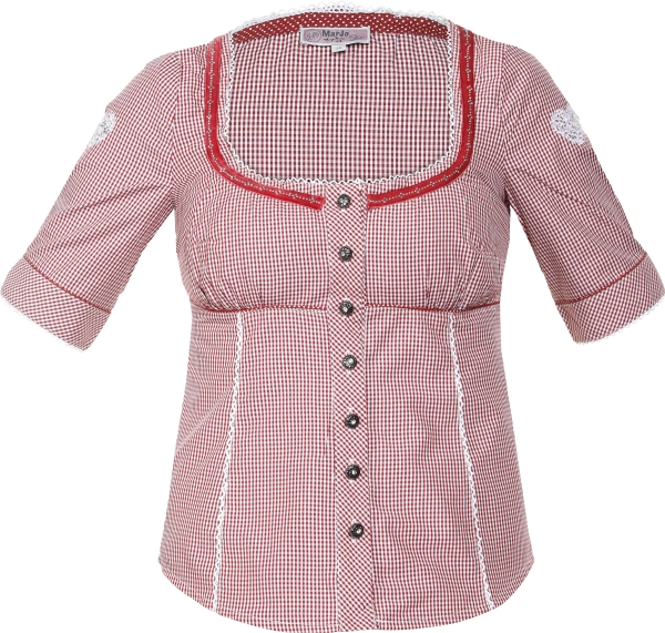 Marjo Trachtenbluse Feli-Brenda rot kariert