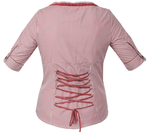 Marjo Trachtenbluse Feli-Brenda rot kariert