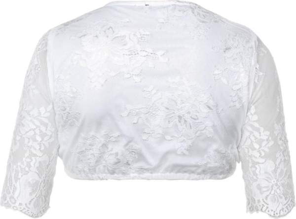 Marjo Dirndlbluse Linja-Vida halbarm weiß Trachtenbluse mit Spitze