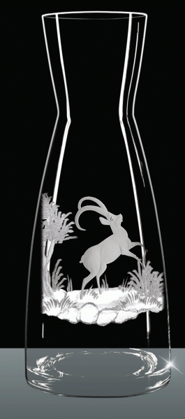 Kisslinger Karaffe Ypsilon 1l mit Steinbockmotiv Wasserkaraffe Saftkaraffe Dekanter