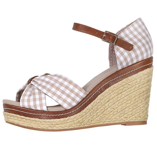 Wedges Duchess Keilabsatz Sandalette beige