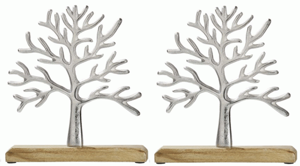 Gilde Handwerk Alu Herbstlaub Lebensbaum 2 er Set 26cm x23cm x5cm