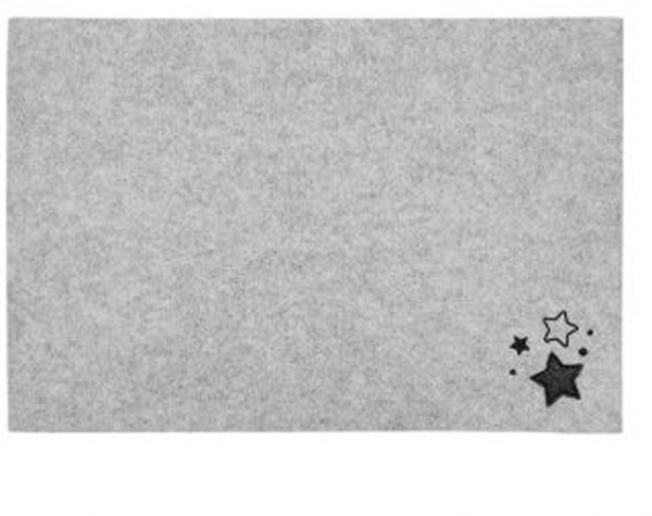 Gilde Handwerk Filz Platzset Sternenschauer hellgrau 4er Set 30x45cm