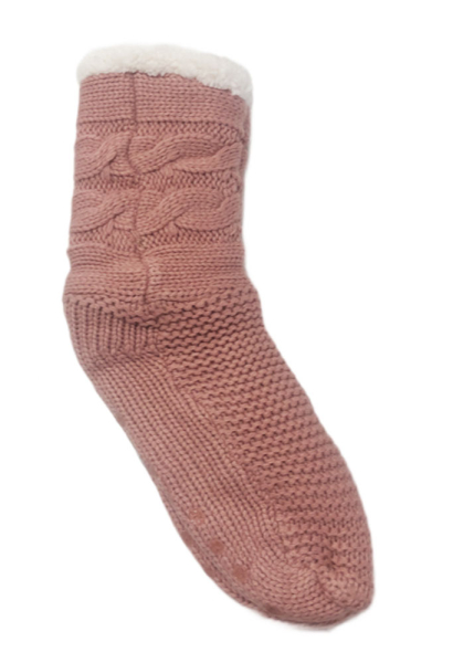 scs finesse Damen Kuschelsocken Stoppersocken altrosa