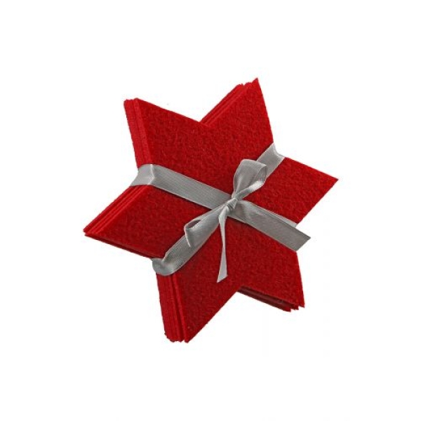 Gilde Weihnachtliche Bestecktaschen Baum rot 4er Set und Untersetzer Stern rot 6er Set