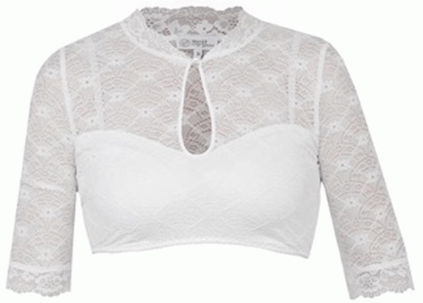 Marjo Dirndlbluse Hallerndorf Halbarm off white