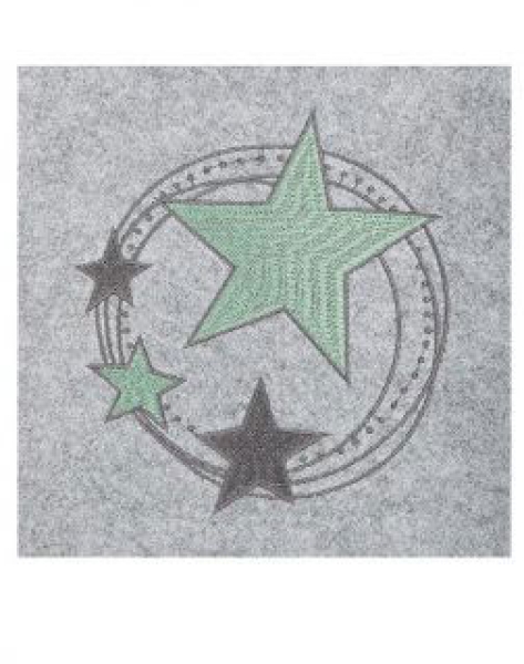 Gilde Filz Tasche Starlight hellgrau Sterne weiss mint 26x40x25cm Shoppertasche Henkeltasche Einkaufstasche