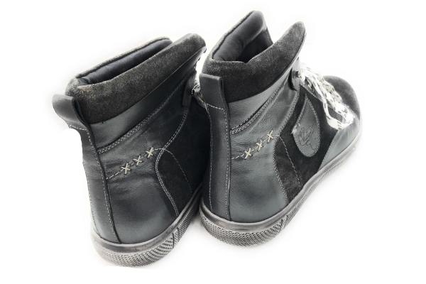 MarJo Herren Leder Boots Cäsar grau