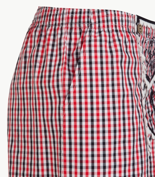 Fescher Damen Wiesen Shorts im Lederhosenstyle Rot-Weiß kariert