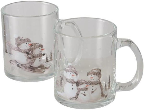 Boltze Home Collection Becher Frosty 4er Set mit Schneemannmotive Glühweinbecher Trinkbecher