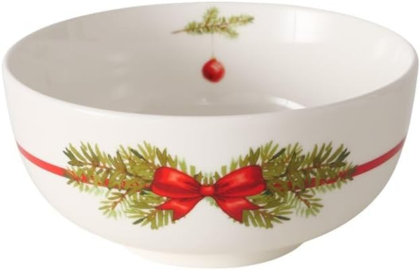 Boltze Home Geschirrset Noelle Tasse Schale 2 teilig Weihnachten Tannenzweig