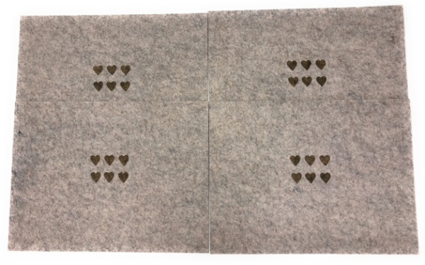 Boltze Tischsets  Platzsets Filz Herzchen 4er Set Essunterlage beige hellgrau oder dunkelgrau 40cm x 30 cm