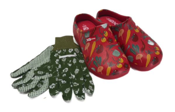 Angro Gartenclogs Multi Res Gemüse mit Gartenhandschue Set 2 teilig Gartenschuhe mit Gartenhandschuhe