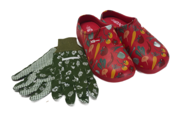 Angro Gartenclogs Multi Res Gemüse mit Gartenhandschue Set 2 teilig Gartenschuhe mit Gartenhandschuhe