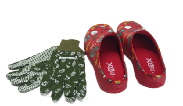 Angro Gartenclogs Multi Res Gemüse mit Gartenhandschue Set 2 teilig Gartenschuhe mit Gartenhandschuhe