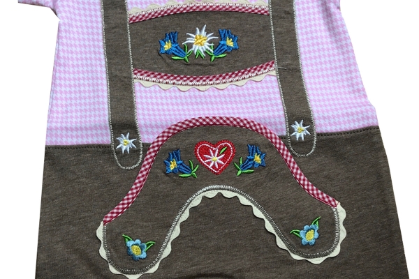 P.Eisenherz Kurzoverall Alpenland mit Pololkragen rosa