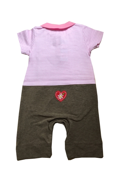 P.Eisenherz Kurzoverall Alpenland mit Pololkragen rosa