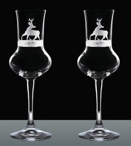 Grappagläser Riserva Likörkelch Gravur Steinbock 2er Set Handgefertigt Likörgläser Schnapsgläser