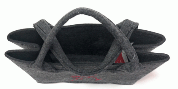 Witzgall Filztasche dunkelgrau Hirsch Berge rot 29 cm x 15 cm Trachtentasche Filztasche Henkeltasche