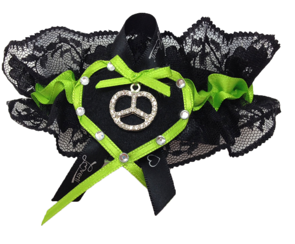 Loverli Fußschmuckband schwarz grün mit Brezel Handarbeit - Kopie