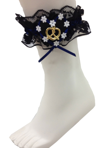 Loverli Fußschmuckband schwarz mit Brezel Handarbeit - Kopie