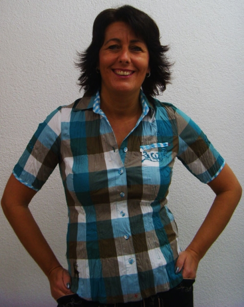 Karierte modische 1/2 Arm Bluse Simmy Aqua