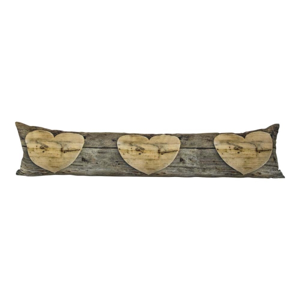 Mars & More Zugluftstopper Kanevas Holz Herz  20x10x90cm