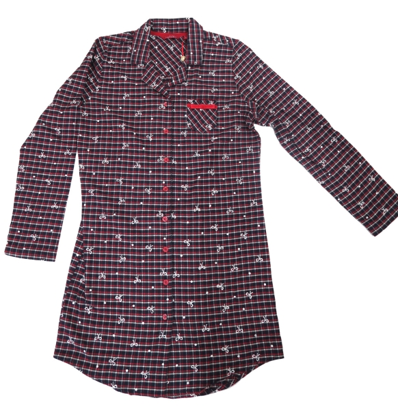 Tolles Flanellnachthemd im Karodesign blau von Jockey