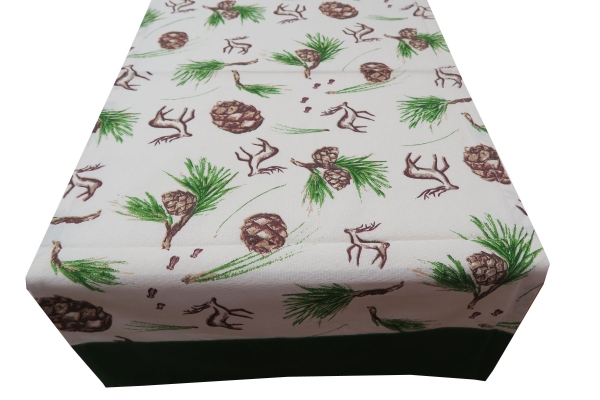Tischläufer Vitus 40x100 cm im Landhausstil grün-weiß