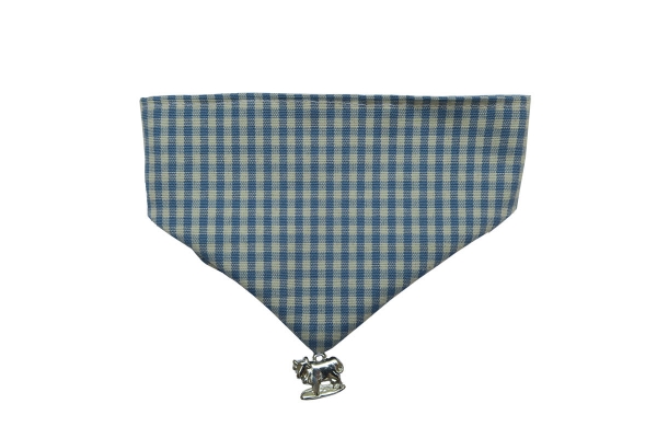 Modisches Hundehalstuch im trendigen Vichy Karodesign Gr. S blau