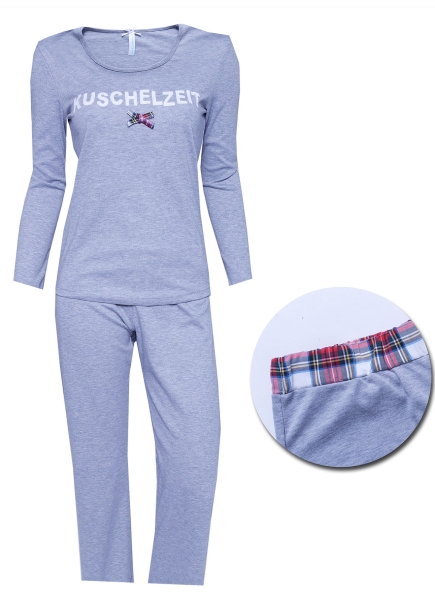 Kinder Schlafanzug Kuschelzeit grau von Louis & Louisa