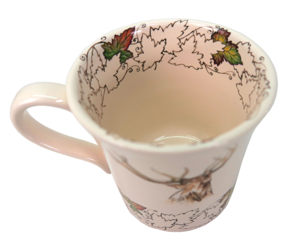 Kaffeebecher mit Hirsch Dekor Keramik 0,35 L