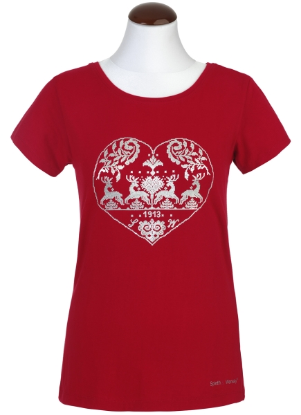 Spieth & Wensky T-Shirt Elz rot mit Applikation
