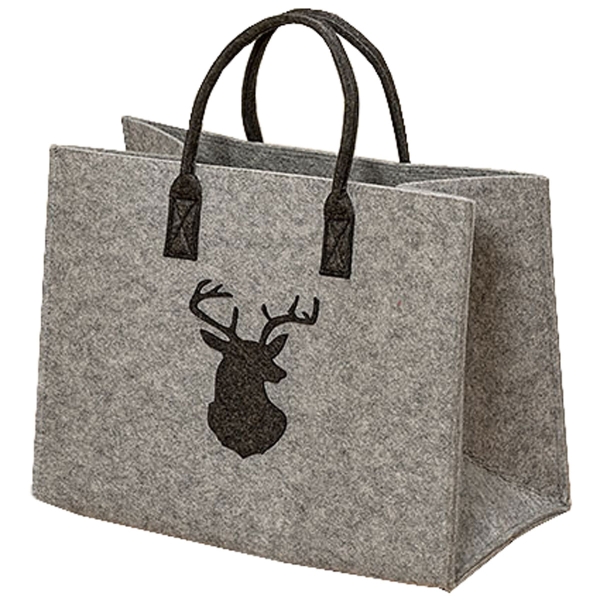 Boltze Damen Filztasche Henkeltasche grau mit Hirschkopf
