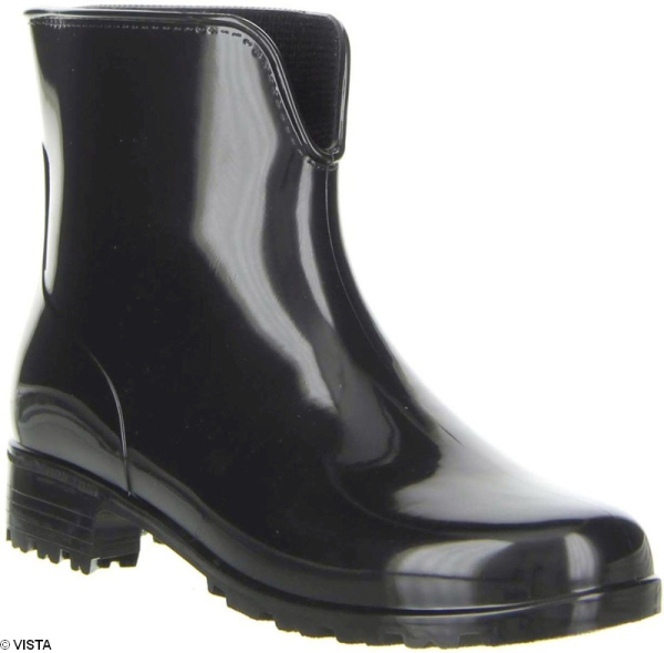 Damen Gummistiefelette schwarz