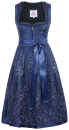 Marjo Dirndl Antdorf dunkelblau Rocklänge  65 cm mit Spitzenschürze