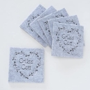 Boltze Filzuntersetzer Garni grau mit Spruch Grüß Gott 10x10cm 6 Stück im Set Glasuntersetzer Landhaus