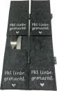 Gilde Handwerk Filz Bestecktaschen Mit Liebe gemacht dunkelgrau 4er Set