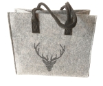 Filztasche Viviana hellgrau Geweih 36 B x 20 T x 53 H mit Henkel