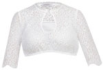 Marjo Dirndlbluse Gabriela Anna off white florale Spitze 3/4 Arm