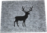 Boltze Collection Tischset aus Filz Hirsch 4 Stück 35x45 cm grau