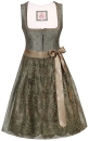 Marjo Mididirndl Merching schilf Spitzenschürze 65 cm Rocklänge